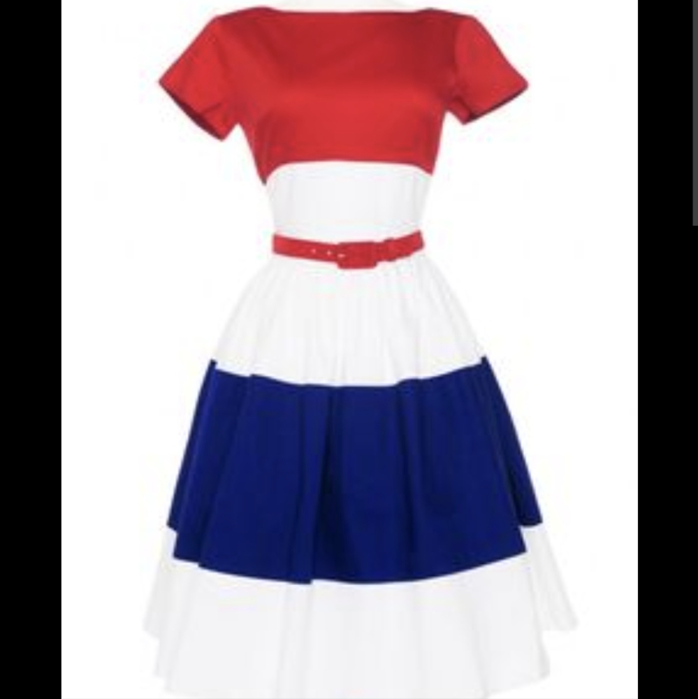 Pinup Couture Dress Red White Blue size 2x
